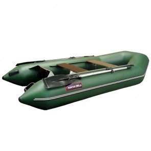 Надувная моторно-гребная лодка Hunterboat Хантер 290ЛК, зеленая, арт.: HUNTER290LK-GREEN