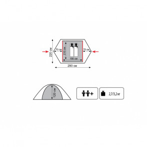 Универсальная палатка TRAMP Lite TOURIST 2