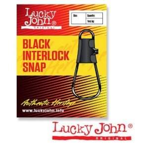 Застёжки Lucky John BLACK INTERLOCK SNAP, 20 кг, 10 шт. 