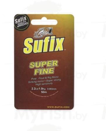 Леска монофильная SUFIX Super Fine Clear, размотка 50 м., прозрачная, арт.: DS1SF000024A5S