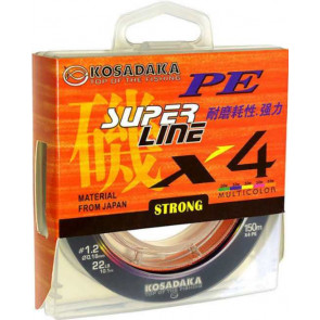 Леска плетен. Kosadaka "SUPER PE X4", арт.: BSLX4-MLT-150-SB