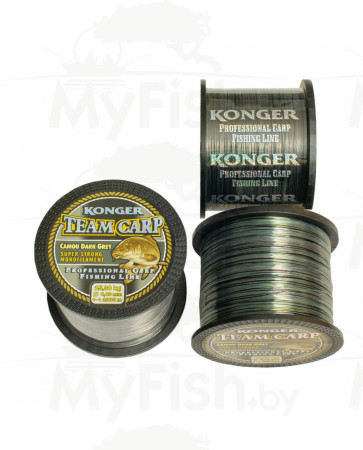 Леска KONGER TEAM CARP CAMOU DARK GREY 1000 м, арт.: УТ-00002552-RI-SB