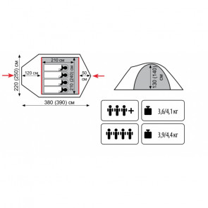 Универсальная палатка TRAMP Lite Camp 4