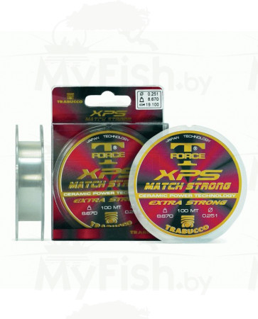 Леска монофильная Trabucco T-FORCE XPS MATCH STRONG, 50м, 0.20мм, тест 5.95кг; 053-80-200, арт.: 053-80-200-RI1