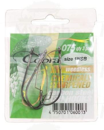 Крючки Cobra WEEDLESS, 075NSB, 3 шт. , арт.: C075NSB-001-SB