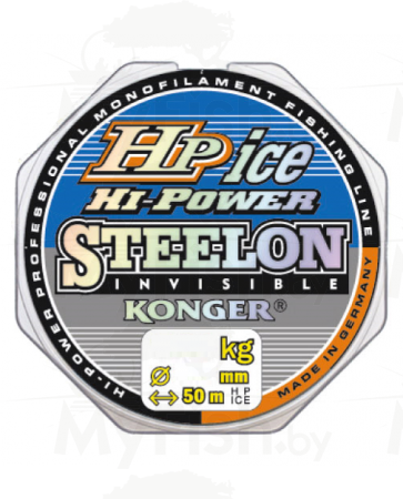 Леска KONGER STEELON HP HI-POWER INVISIBLE ICE 50 м, арт.: УТ-00002531-RI