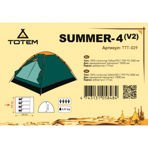 Универсальная палатка Totem Summer 4 (V2)