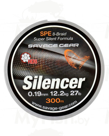 Плетенка Savage Gear HD8 Silencer Braid, 120м, 0.19мм, 12.2кг, Green, арт.: 54810-STR1