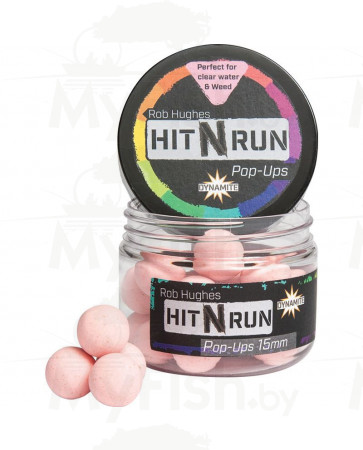 Бойлы плавающие DYNAMITE BAITS Hit n Run Pop-Up Pastel Pink 15 мм., арт.: DY1270-NORM