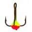 Крючок-тройник для приманок Lucky John SCANDI, с цветной каплей, расцветка YR, арт.: 81171YR