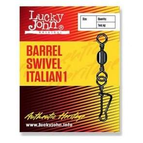 Вертлюжок-застёжка Lucky John BARREL SWIVEL Italian 1,10 шт. 