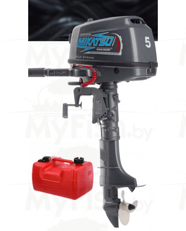 Лодочный мотор (4т) MIKATSU MF 5 FHS (аналог 6 л.с) + Внешний топливный бак 12л., арт.: MIKF5б-KEM