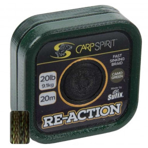 Поводок карповый Carp Spirit REACTION BRAID 20M 15LB/6.8кг CAMO GREEN, арт.: ACS640058