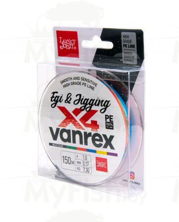 Шнур плет. LJ Vanrex EGI & JIGGING х4 BRAID Multi Color 150, арт.: LJ4108-SB