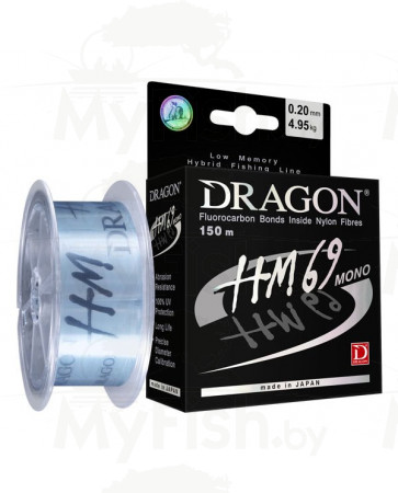 Леска Dragon HM 69 PRO, 150м, 0.251мм, тест 7.15кг; 30-02-225, арт.: 30-02-225-RI1