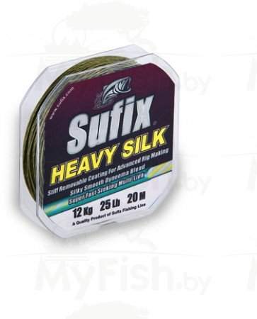 Леска плетеная SUFIX Heavy Silk Moss-Green, размотка 20 м., зеленая, арт.: DS1EC000ZK0A2H