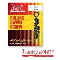 Вертлюжок-застёжка Lucky John ROLLING SWIVEL SCREW, 10 шт. 