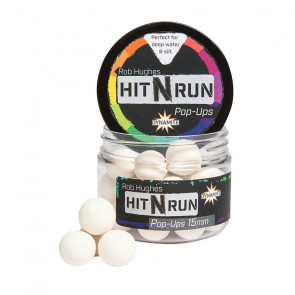 Бойлы плавающие DYNAMITE BAITS Hit n Run Pop-Up Bright White 15 мм. , арт.: DY1272-NORM