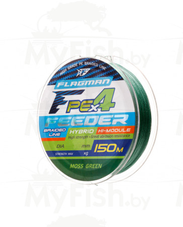 Шнур Flagman PE Hybrid F4 Feeder 150m Moss Green 0,16mm. Max8,5kg, арт.: 29150-016-FL