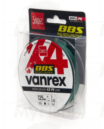 Леска плетёная Lucky John Vanrex х4 BRAID Moss Green 125, арт.: LJ4114-000-SB