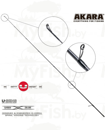 Хлыст (угольный) для спиннинга Akara Teuri S662ML (5,5-17,5) 1,98 м; TS662ML-198, арт.: 101219-KVR