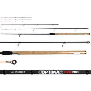 Удилище фидерное "Волжанка Optima Evo Pro 13ft " 3.9 м, тест 90+гр,3+3 Секции, карбоновая, 041-0117