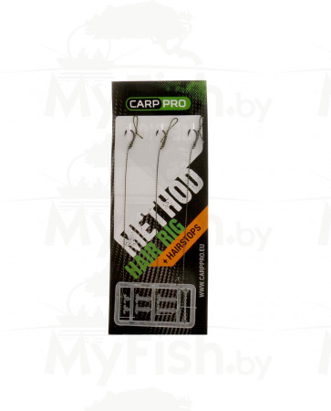 Готовые поводки Carp Pro Method Hair Rig Hooklink 10LB №12, арт.: CPMR1012-FL