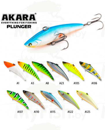 Воблер Akara раттлин Plunger 80 мм 16 гр. (4/7 oz 3,1 in) A 1; P80-A1, арт.: 93429-KVR