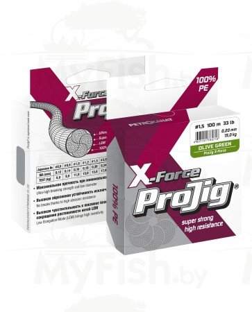 Леска плетеная Petrokanat ProJig X-Force 100м, арт.: 408901-ART-SB