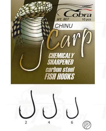 Крючки с поводком Cobra CARP CHINU, 2 штуки, арт.: C4500