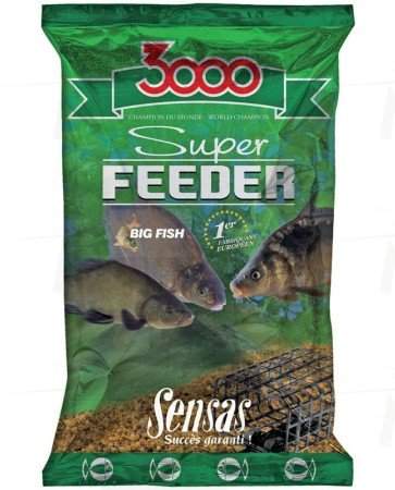 Прикормка Sensas 3000, Super FEEDER Big Fish (супер фидер, крупная рыба), 1 кг, арт.: 10551