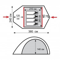 Универсальная палатка TRAMP Stalker 4 (V2)