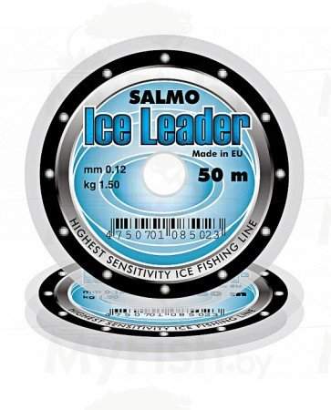 Монофильная зимняя леска SALMO Ice Leader, размотка 50 м., прозрачная, арт.: 4507-000