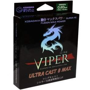 Плетёнка Kosadaka VIPER "Ultracast 8 MAX", 150 м, зелёный, 0.10-0.20 мм, арт.: 010005490-KUV-SB