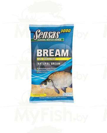 Прикормка Sensas 3000 NATURAL BREAM 1кг, арт.: 71381