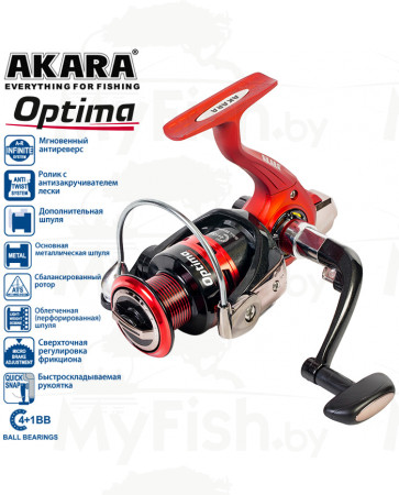 Катушка безынерционная Akara Optima 2000 4+1bb з/ш; AO2000-5, арт.: 94342-KVR