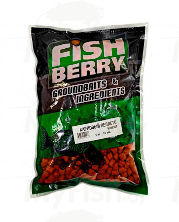 Пеллетс карповый Carp pellets "Компот" (оранж) 10мм - 1кг, арт.: LBPC-0122