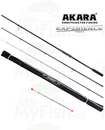 Удилище штекерное (угольное) фидерное 3 колена Akara Experience Feeder TX-30 (30-60-90) 3,9 м; AEF-30/60/90-390, арт.: 98152-KVR