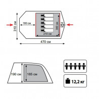 Кемпинговая палатка TRAMP Baltic Wave 5 (V2)