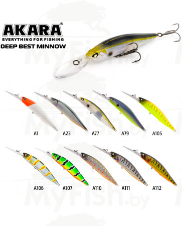 Воблер Akara Deep Best Minnow 100SP 16гр. (4/7 oz 3,9 in) A1; DBM100F-A1, арт.: 93677-KVR