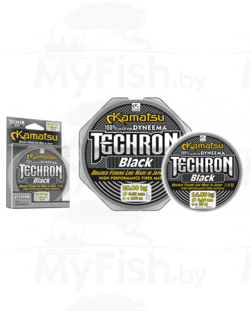 Леска плетеная KAMATSU TECHRON BLACK 100 м, арт.: УТ-00002564-RI-SB