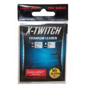Поводки титановые Lucky John Pro Series X-TWITCH, 10 кг, 15 см, 0.3 мм, 2 шт. 