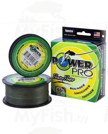 Плетеная леска POWER PRO Moss Green, размотка 92 м., зеленая, арт.: PP092MGR000