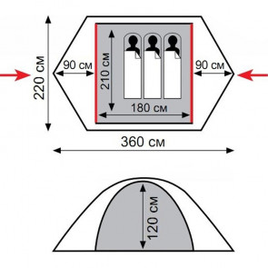 Универсальная палатка TRAMP Sirius 3 (V2)