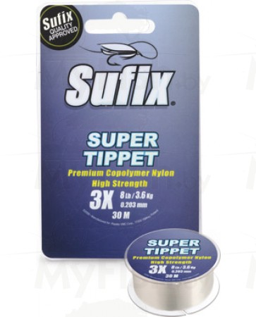 Леска монофильная SUFIX Super Tippet Clear, размотка 30 м., прозрачная, арт.: DS1XL000024A4P