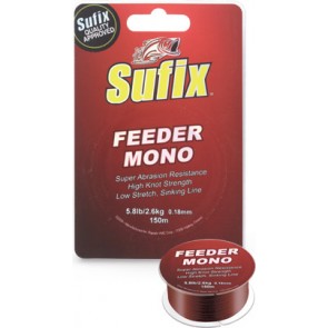 Леска монофильная SUFIX Feeder Mono Burgundy, размотка 150 м., вишневая, арт.: DS1XL0000MZB2O