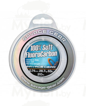 Леска флюорокарбоновая Savage Gear Soft Fluoro Carbon, 15м, 1.00мм, арт.: 54859-STR1