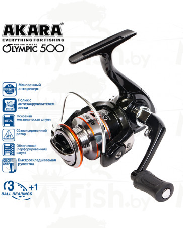 Катушка безынерционная Akara Olympic 500A 3+1bb; AO500A-4, арт.: 95332-KVR