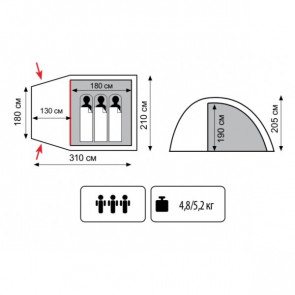 Кемпинговая палатка Totem Apache (V2)