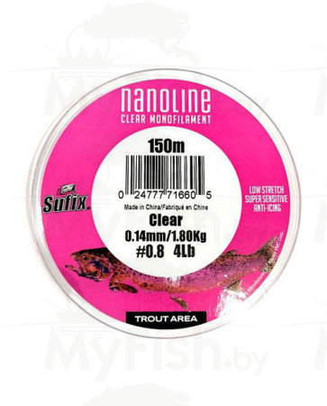 Леска монофильная Sufix Nanoline Trout, 100м, арт.: SNL00C100-SB